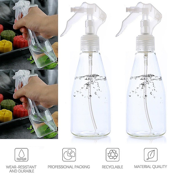 200 ml liten genomskinlig sprayflaska bärbar sprayflaska 2Pcs