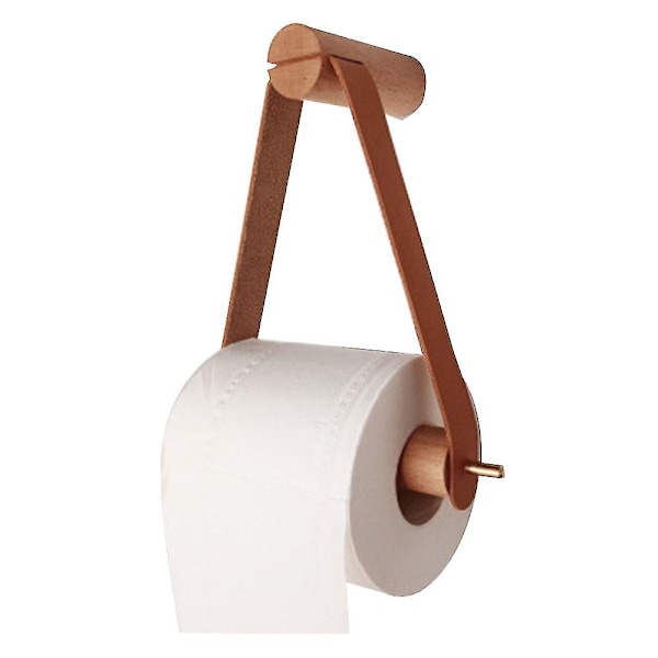 Toiletpapirholder i træ til badeværelset Brown