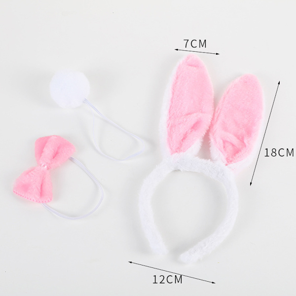 3-pack rosa kaninöron pannband plyschöron pannband kaninhår pannband flickor karneval påskkanin kostymfest dekoration