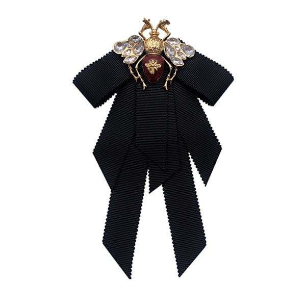 Bi-bi rosett brosch strass fluga brosch band slips slips festkläder accessoarer svart