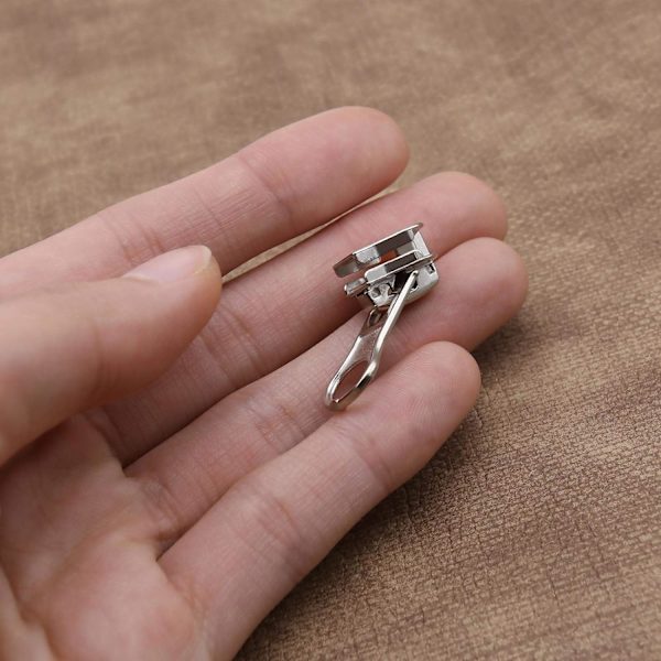 10x 5# Silver Dragkedjor Reparationssats Ersättningspull Resin Sliders med U-formade Stopper för Kläder