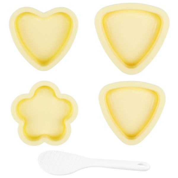 Sushiform, 4-delad Onigiriformset, Rismjölform med rissked, Onigiritillverkare, Stor för risformare, Bento Diy-verktyg