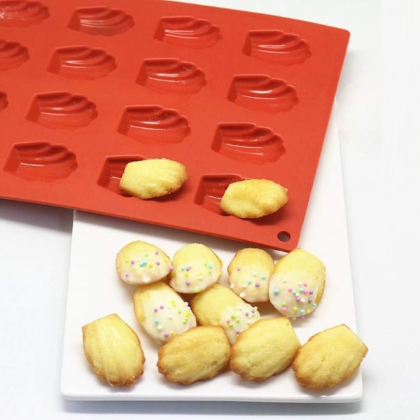 Madeleines-form, 20 hål non-stick silikonbakformar