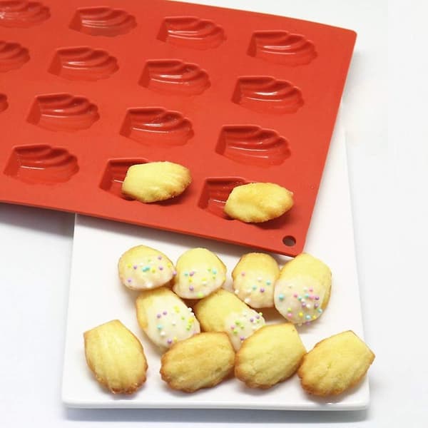 Madeleines-form, 20 huller Non Stick silikone bageforme