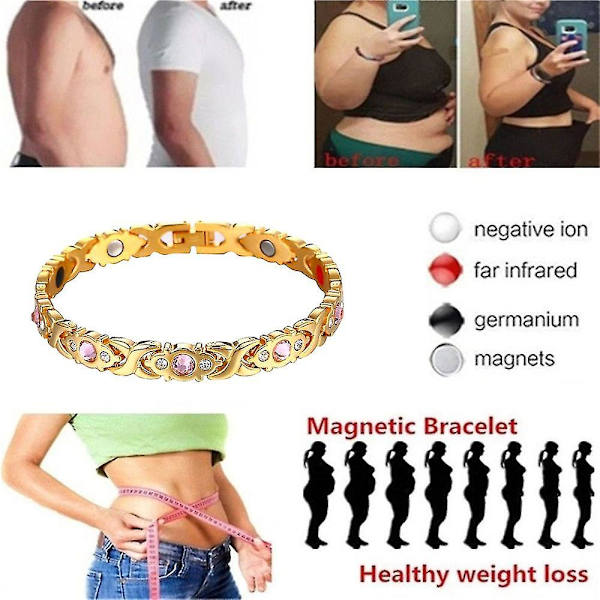 Magnetiskt Terapi Slankande Armband Främjar Blodcirkulationen Armband Gold