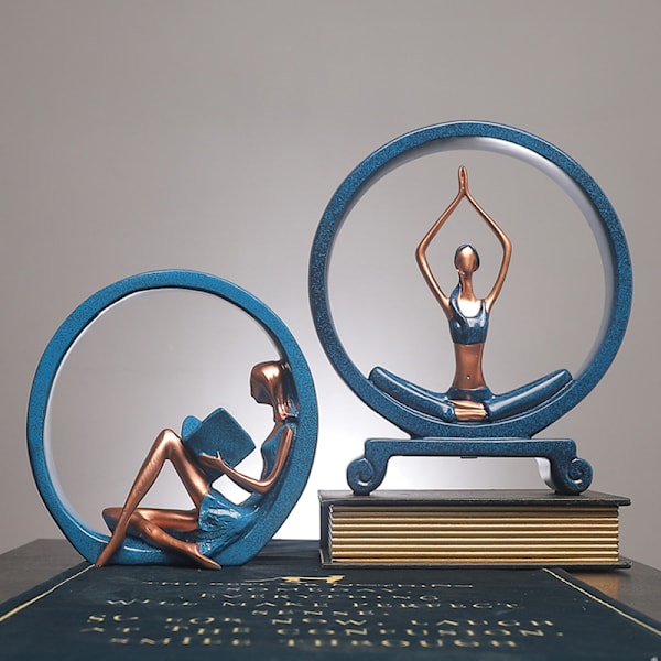 Yoga-tyttö koriste-esine naisten patsas leikattu kauneus hartsirengas kuistille pöydälle 1 kpl