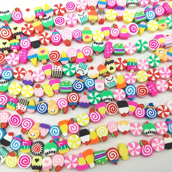 100 stk Perler Frugt Spacer Beads Farve Polymer Clay Beads Til gør-det-selv smykker Candy