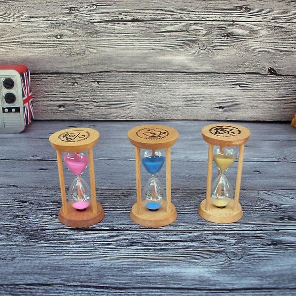 Mini Sand Timer - Træ Timeglas Timer Træ Maling Værktøj Til Hjem Og Restaurant 3 Minutter Pink