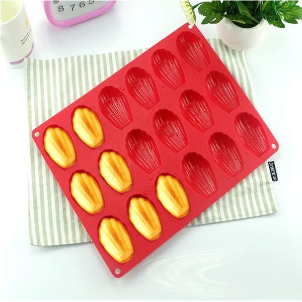 Madeleines-form, 20 huller Non Stick silikone bageforme