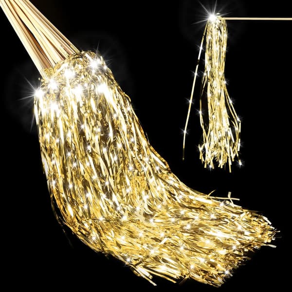 48 st Ljusa Bröllopsstavar LED Glitter Bröllopsstavar Lysande Bröllopsband för Bröllop Gold