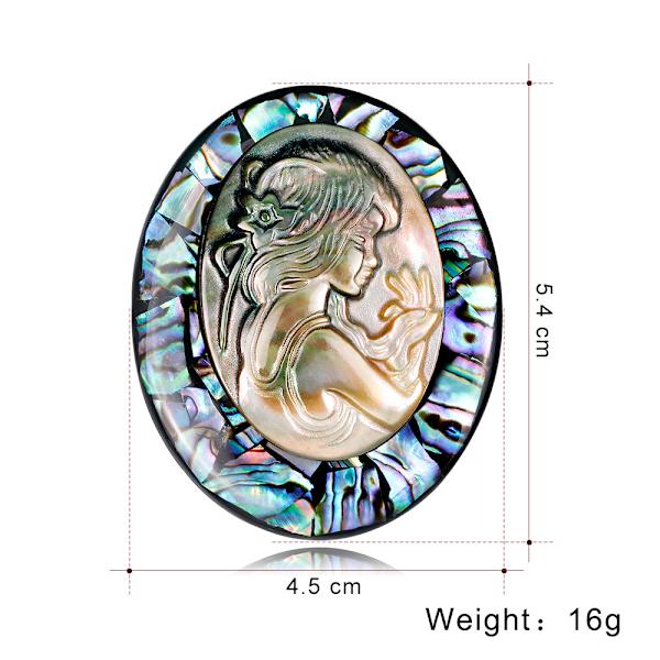 Rintaneulat, luonnon abalone-kuoren kauneuspääneula sarja