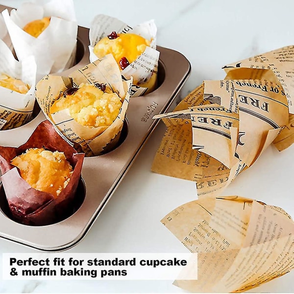 200 kpl Cupcake Liner Tulip Cupcake Muffin Liners - 2 tuuman vakiopaperi