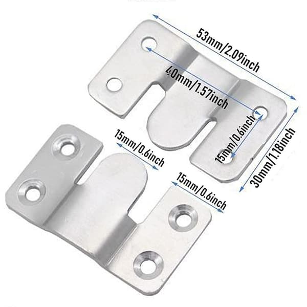 10 stk. Flush Mount Beslag Skjult Montering Beslag Interlocking Hængespænde Rustfrit Stål Interlocking Billedrammekrog 10pcs 1.7X0.7in