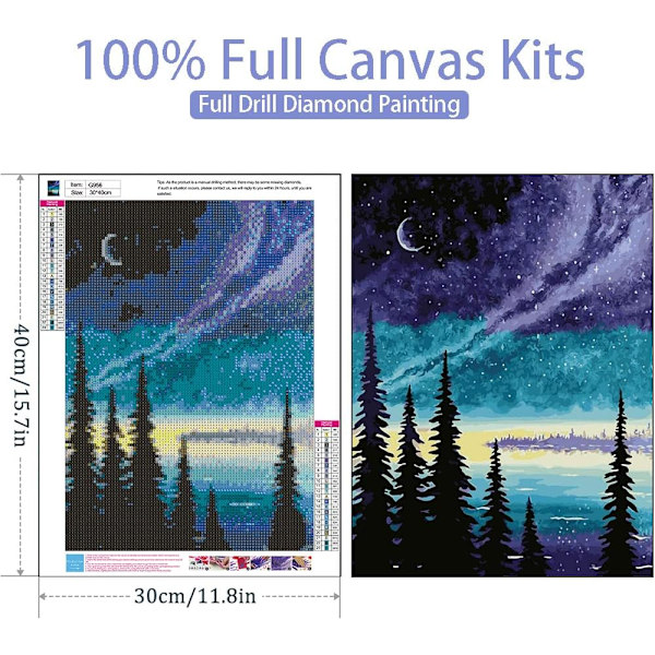 5D Diamantmaleri Kit til Voksne, Stjernetræ DIY Diamant Dot Krystal Ædelsten Kunstmaleri, Velegnet til Hjemmevægdekoration 12x16 Tommer