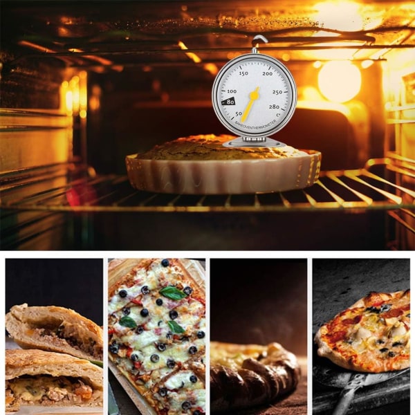 Rostfritt stål urtavla ugns termometer matlagningstemperaturmätare med krok kök bakning mätverktyg 50-280℃