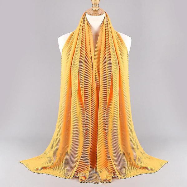 Ny mote twill preget rynket skjerf, bomull og lin hodeplagg, dame hodeplagg, skjerf Ginger