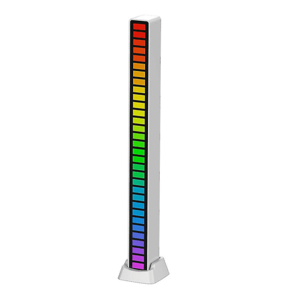 RGB 16 LED Ambience Lysstripe Musikk Synkronisering Pickup Rytme Batteridrevet Ambience Lys Hvit