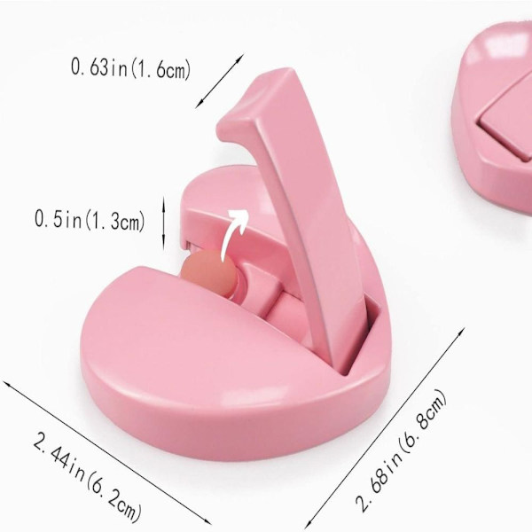 Foldbare Knager - Aluminium Kærlighedsformet Væg Knager - Indtrækkelige Knager til Ophængning af Frakke, Hat, Taske, Håndklæde, Nøgle Pink 2 pack