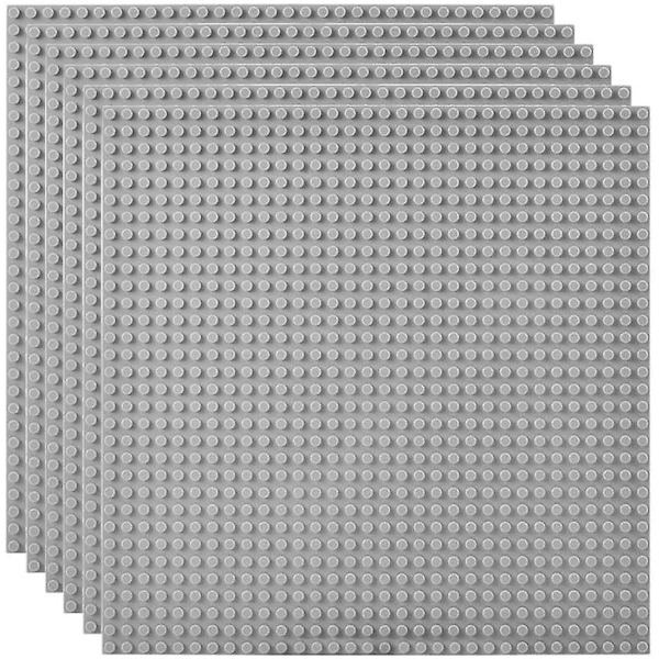 2 kpl Classic Baseplates Rakennuspohjat Rakennuspalikoille 25,5x25,5cm Harmaa Grey