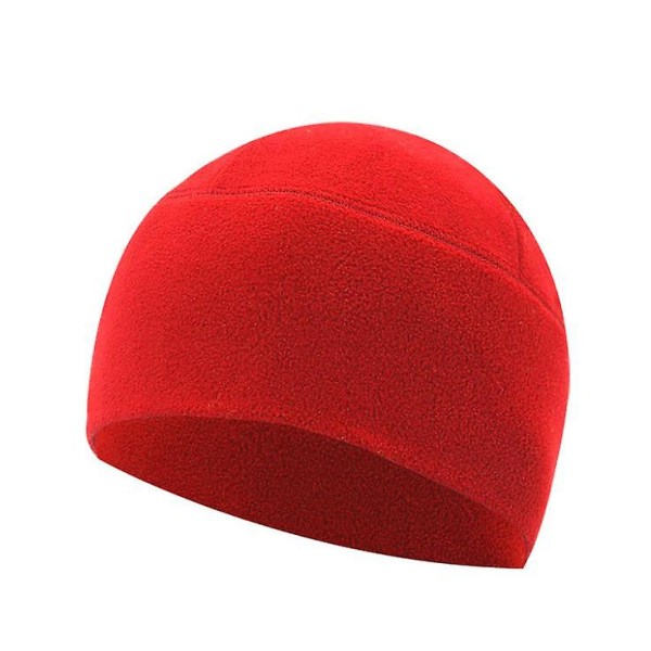 Udendørs Polar Fleece Kold Varm Bjergbestigning Ski Hat Ridning Fleece Hat Red