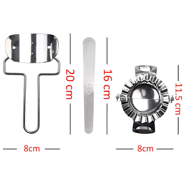 2x Dumpling Maker i rustfrit stål - Perfekt til dumplings, ravioli, calzone, empanada, pierogi - Dumpling Skin Maker