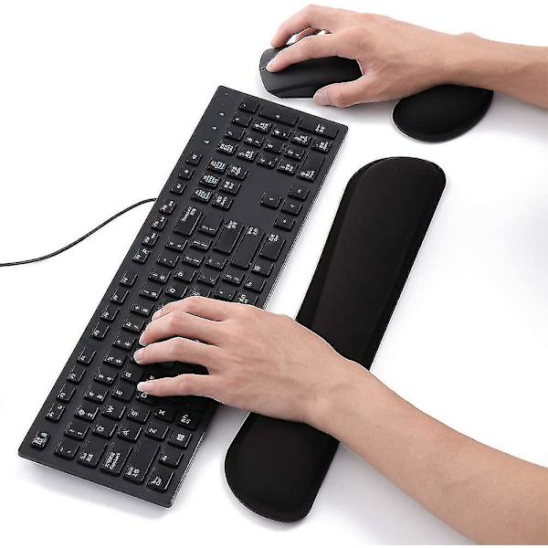 Ergonomisk håndledsstøtte til tastatur og mus, Memory Foam
