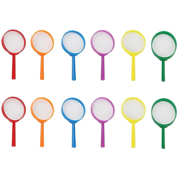 12 delar plastförstoringsglas, färgglad förstoringsglas för barn, för äldre att se bilder