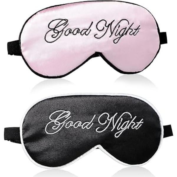 2 Pieces Silk Sleep Eye Mask for Women and Men Silk Sleep Eye Cover Satin Night Blindfold with Adjustable Strap Visor Cover Silk Night Mask