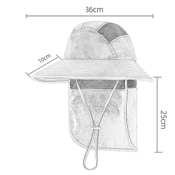 Herre Upf 50+ Solbeskyttelse Cap Bredskygget Fiskerihat Med Nakkeflap Light Gray