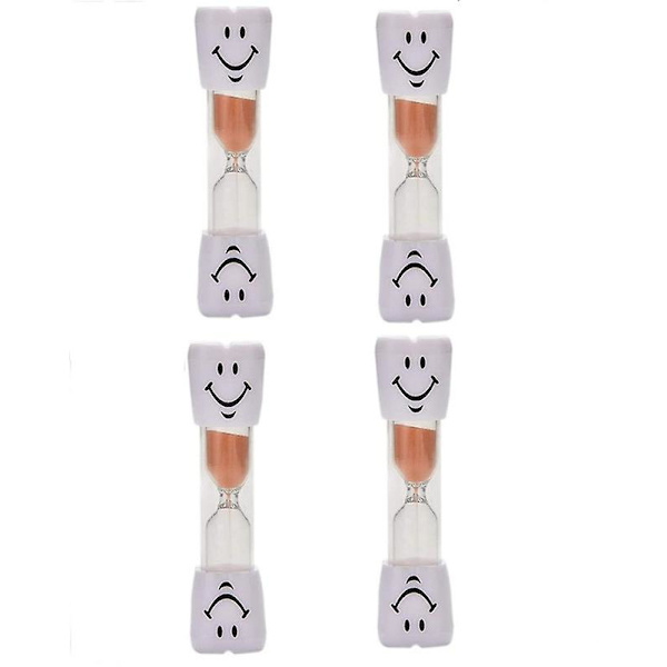 4 st sandtimer färgglad smiley timglas timer 2 minuter borstning Orange