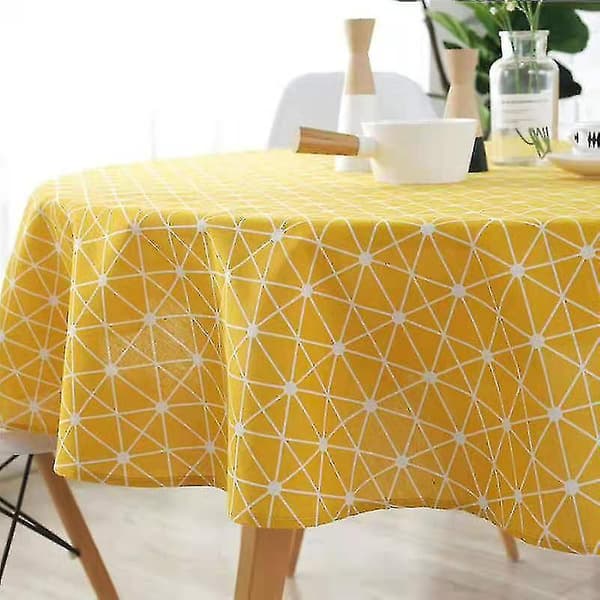 59-tommers 150 cm diameter polyester-bomulls rund duk, tilgjengelig i tre stiler Yellow