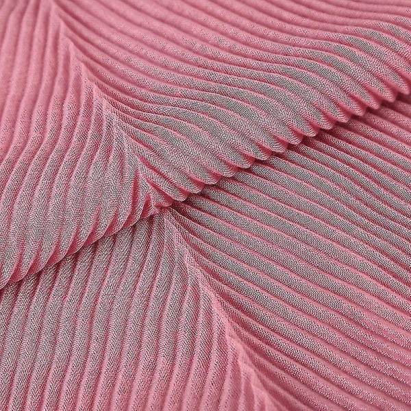 Ny trendig twill präglad veckad halsduk, bomull och linne huvudduk, damhuvudduk, halsduk pink