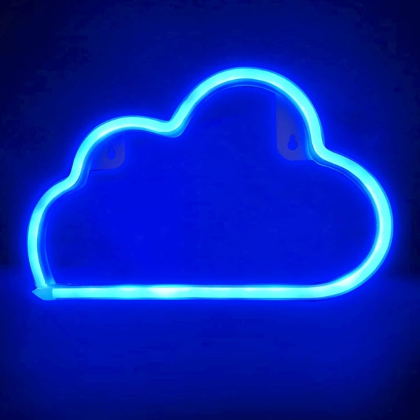 Pilvivalokyltit, neonvalokyltti seinäkoristeluun, USB-käyttöiset led-valokyltit makuuhuoneeseen, olohuone, syntymäpäiväjuhlat Blue