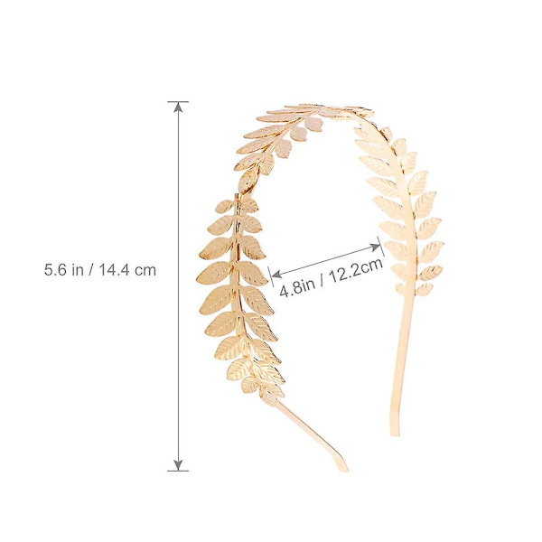 Blomsterhårbånd Brud Blomsterkrans Med Kunstige Blade, Jenter Laurel Krans Boho Blad Hårtilbehør Til Kvinner Jenter Gold