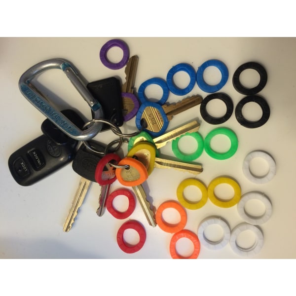 32 pakker 0,9" runde nøglehætter til små runde flade husnøgler (passer ikke til firkantede eller ulige nøgler), 8 farver