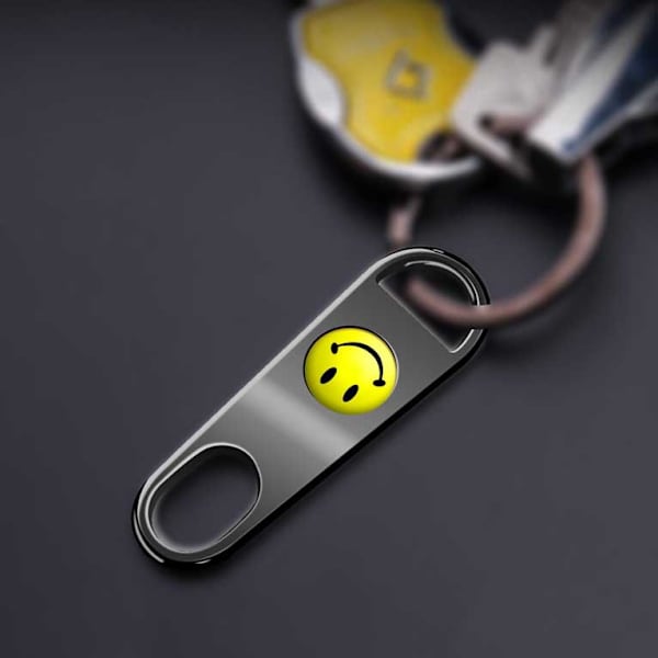 Smiley Face Anti-stöld Ventilhattar Personlighet Modifierad Bil Däcklock Läder Spänne Ventilkärna Lock Ventilhatt 4 Silver + 1 Nyckelring Skiftnyckel