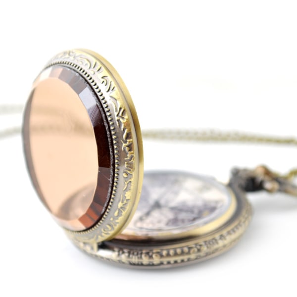 Kellolisävarusteet Tan Lasi Double Globe Taskukello Unisex Casual Quartz Retro Taskukello