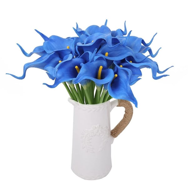 20 kpl Tekokukat Teko Calla Lily Kukka Aito Kosketus Kimppu Kotiin Puutarhaan Toimistoon Juhliin Hääkoristeluun Blue