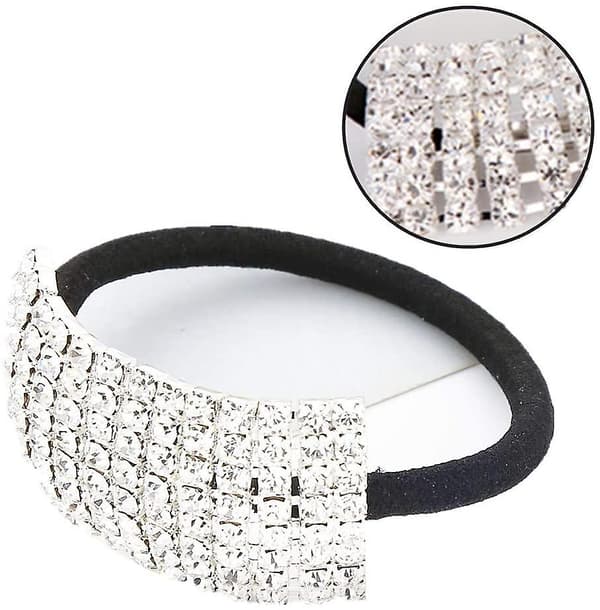 3-pack hårsnoddar med strass, elastiska hårsnoddar för kvinnor och flickor