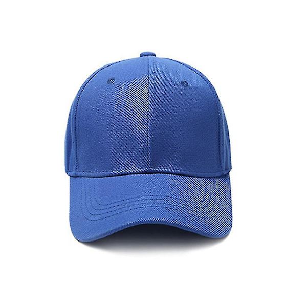 Klassiska enfärgade basebollkepsar, justerbara unisex hiphop-solhattar Royal Blue