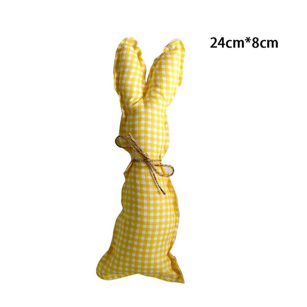 1 set tyg påskkaniner morötter färgglada bomullsägg för glad påskfest hängande dekorationer barn påsk diy gåvor leverans yellow M