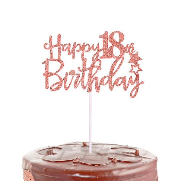 5 stk. Happy Birthday kakepynt i roségull, bursdagspynt kakepynt, bursdagskakepynt 18th