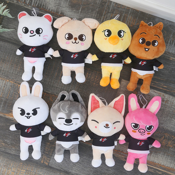 1 st 20cm Stray Kids Skzoo Plyschdocka Leksak Tecknad Anime Doll Felix Chan Hyunjin Fans, Bbokari