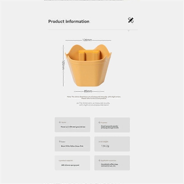 Kaffesumpshink Polygon Espresso Sumplåda Multifunktionell Espresso Avfallshink för Hem/Kontor Vit