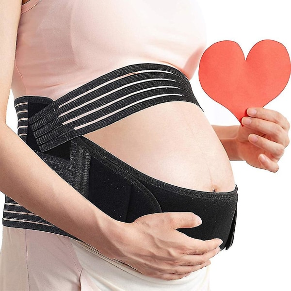 Magebinder for gravide, pustende svangerskapsstøttebelte Black strips XXL