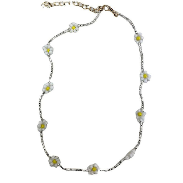 Boho Daisy Halskjede Blomster Korte Kjeder Strand Perle Halskjeder Smykker Tilbehør For Kvinner