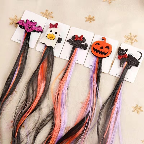 7 pcs Halloween fluttering hair clips children adult Halloween headwear bat wig cosplay decorative hair accessories