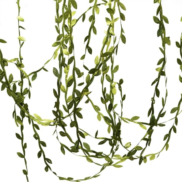 200M/656ft Silkeblad Form Handgjorda Konstgjorda Gröna Blad Bröllopsdekoration DIY Girlang Present Scrapbook Hantverk Konstgjorda Blommor