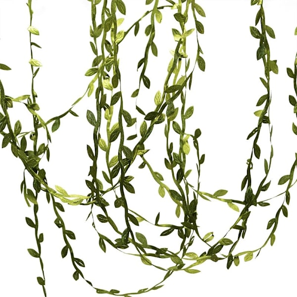 200M/656ft Silkebladformet Håndlaget Kunstig Grønne Blader Bryllupsdekorasjon DIY Girlander Gave Scrapbook Håndverk Kunstige Blomster