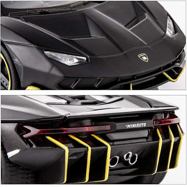 Kompatibel med 1:32 Lamborghini LP770 bilmodel legetøj børns lyd og lys træk tilbage bil zink legering legetøj børns dreng pige gave sort